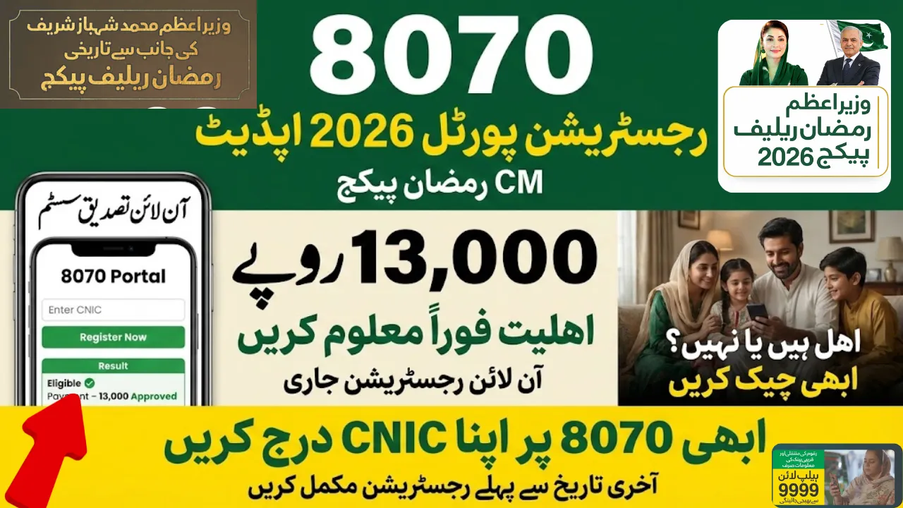 8070 Portal 13000 Ramzan Package CM 2026 Registration and Eligibility