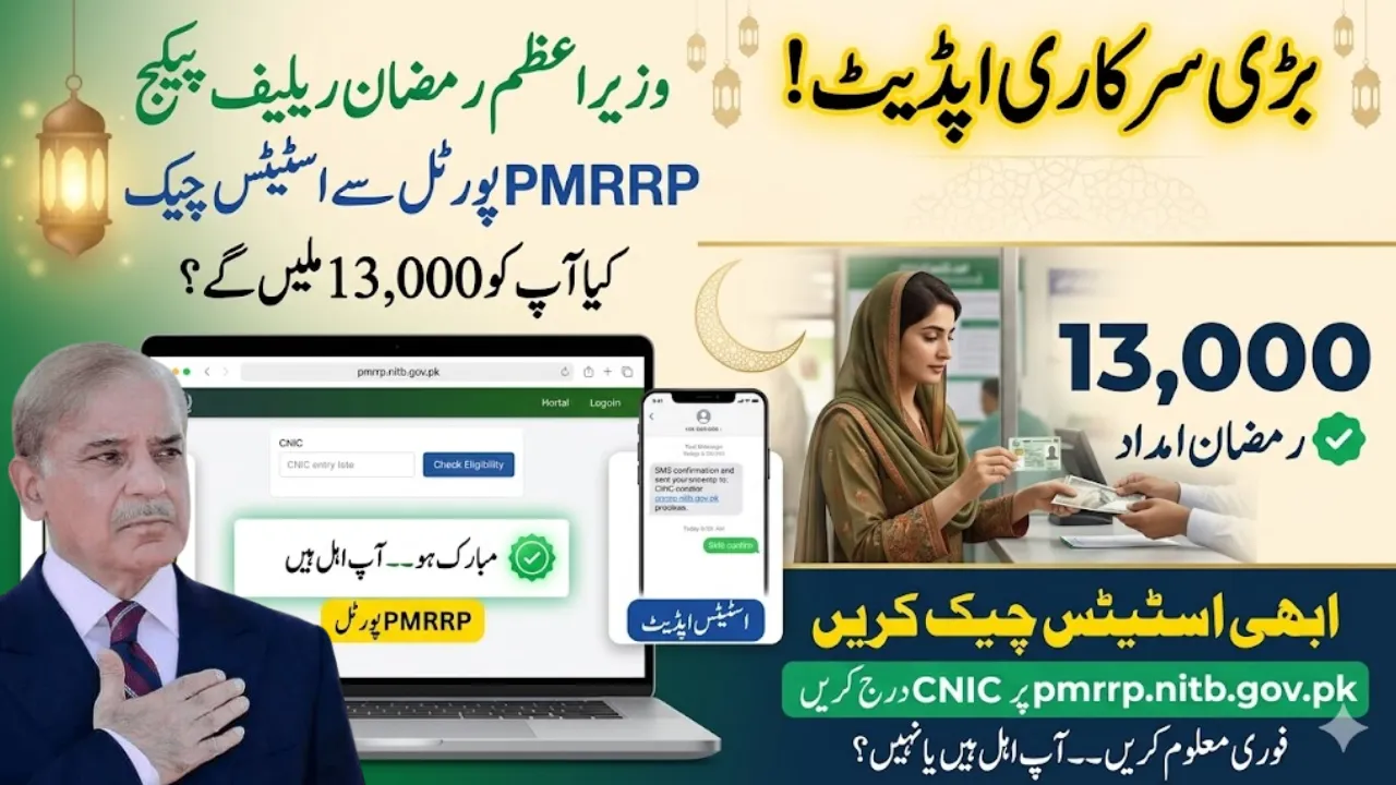 Prime Minister Ramzan Relief Package 2026 – Rs13,000 CNIC Check via PMRRP Portal